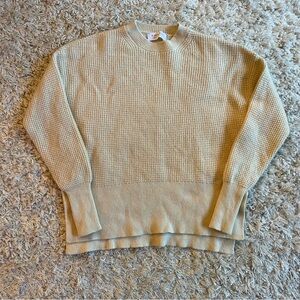 Everlane Cashmere Stroopwafel Crewneck Sweater in Bone Size Small
